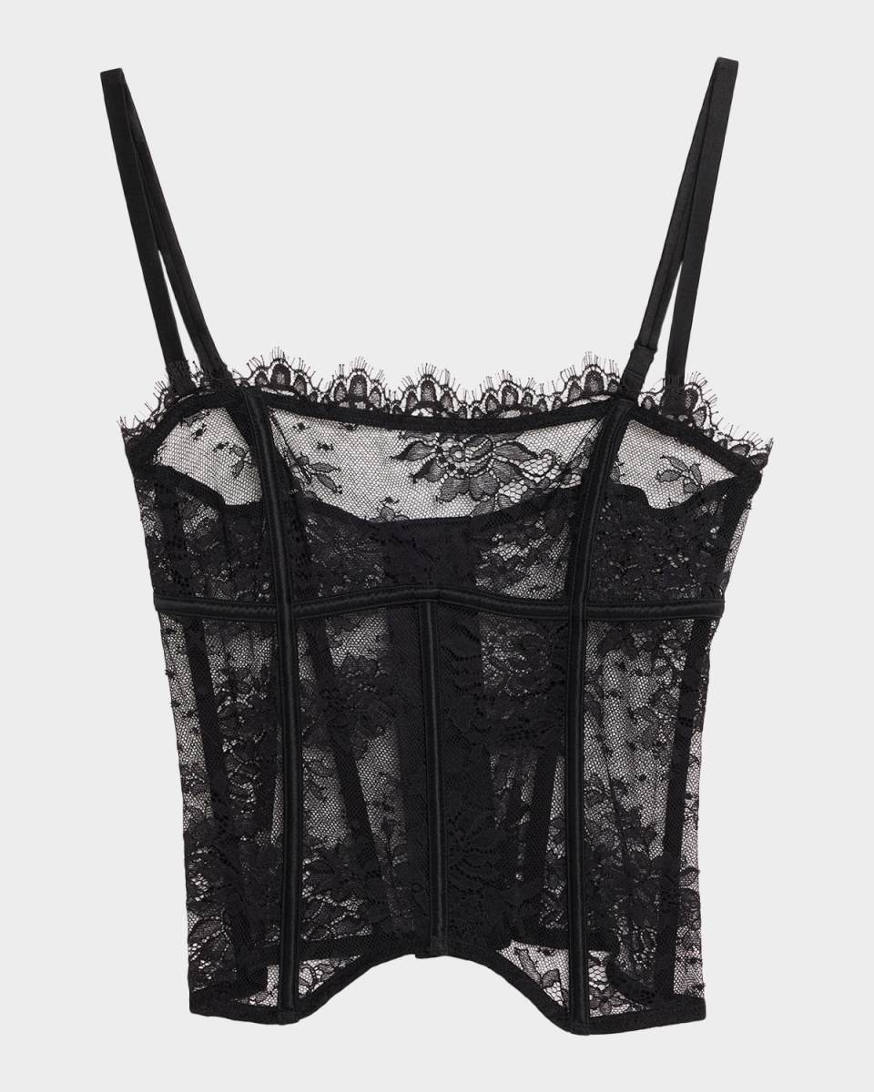 Jolie Strapless Scalloped Lace Bustier